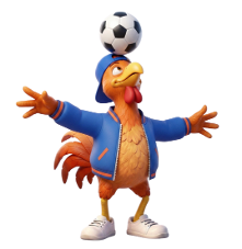 Mascota MOY'S con balón